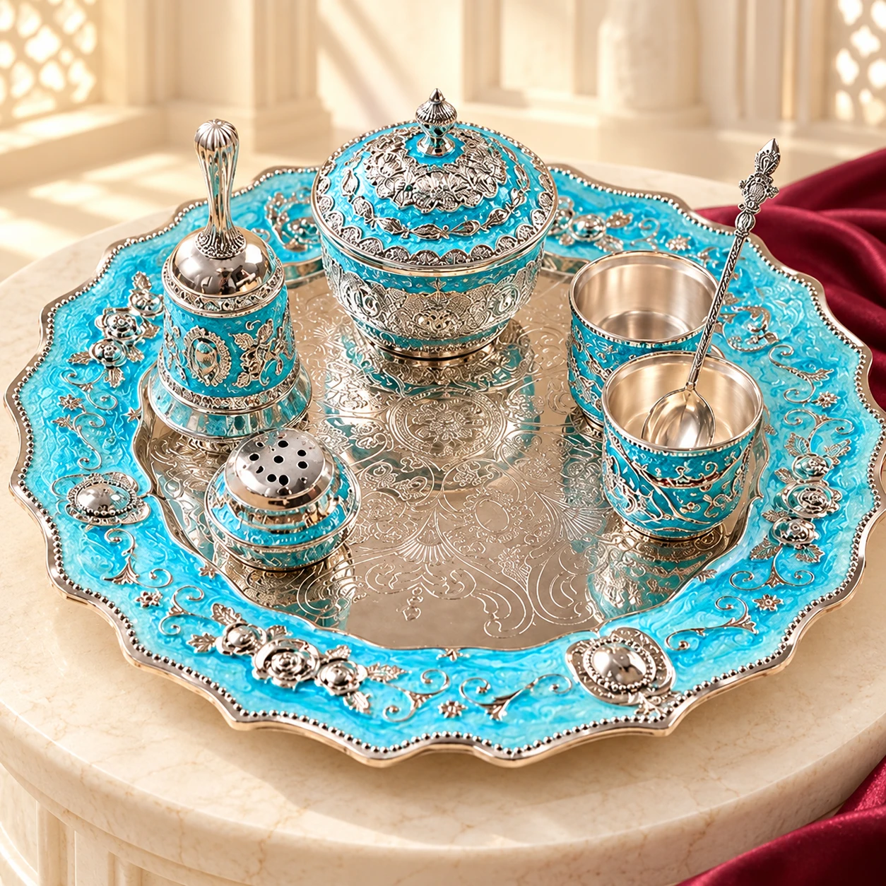 Enamel Pooja Thali