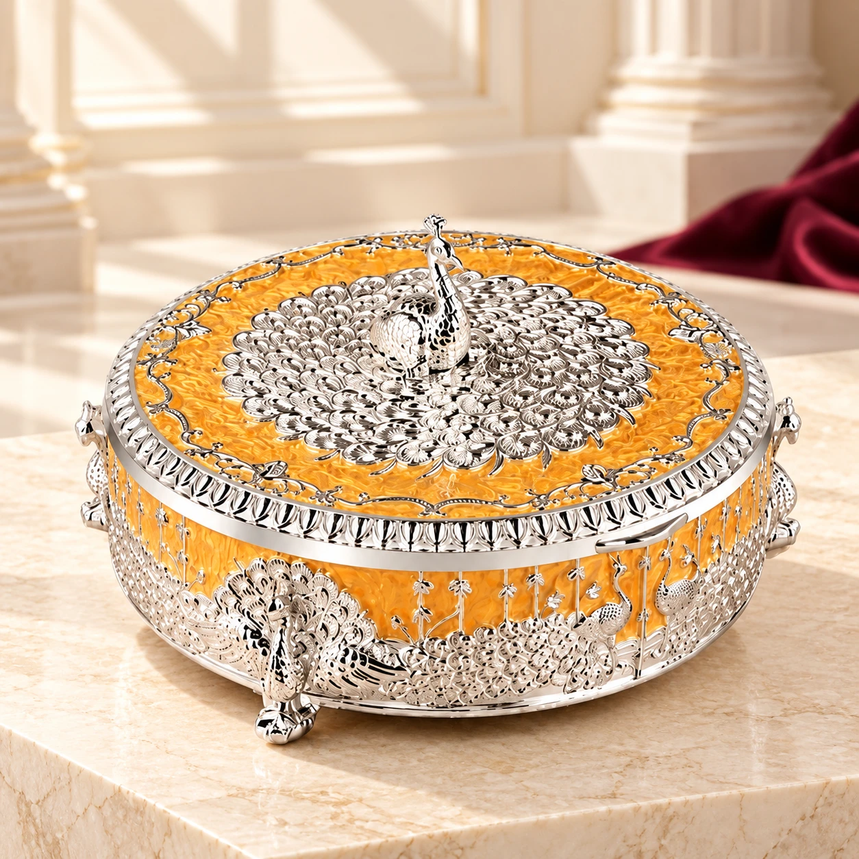 Round Peacock Box